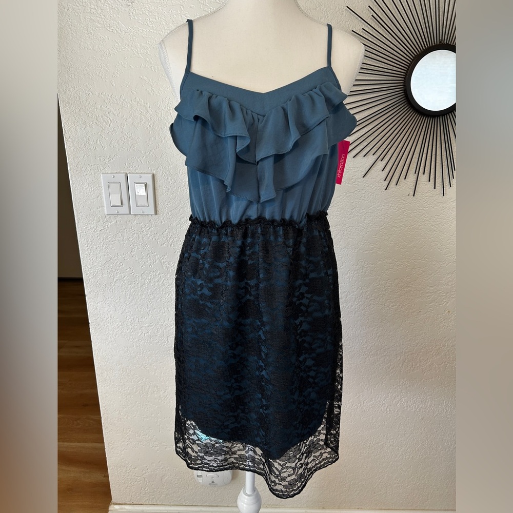 Target Blue Ruffle with Lace Dress